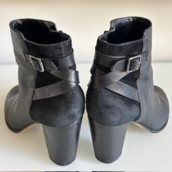 Lord & Taylor Leather and Suede Heel Booties - Size 8 - Picture 2 of 3